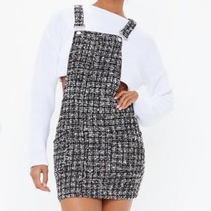 Boucle Pinafore Dress size 8 Missguided